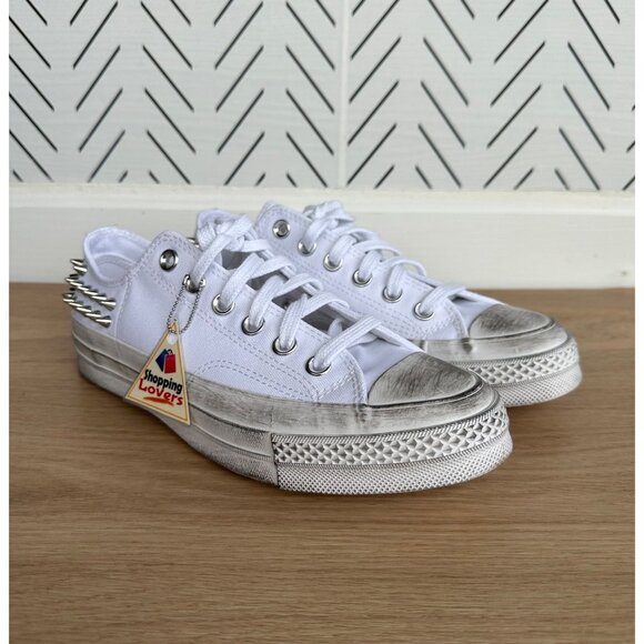 ⭐Rare Converse Chuck 70 Stud Low Edge 8 Women Shoes Sneakers White Punk A07208C⭐ - Picture 8 of 14
